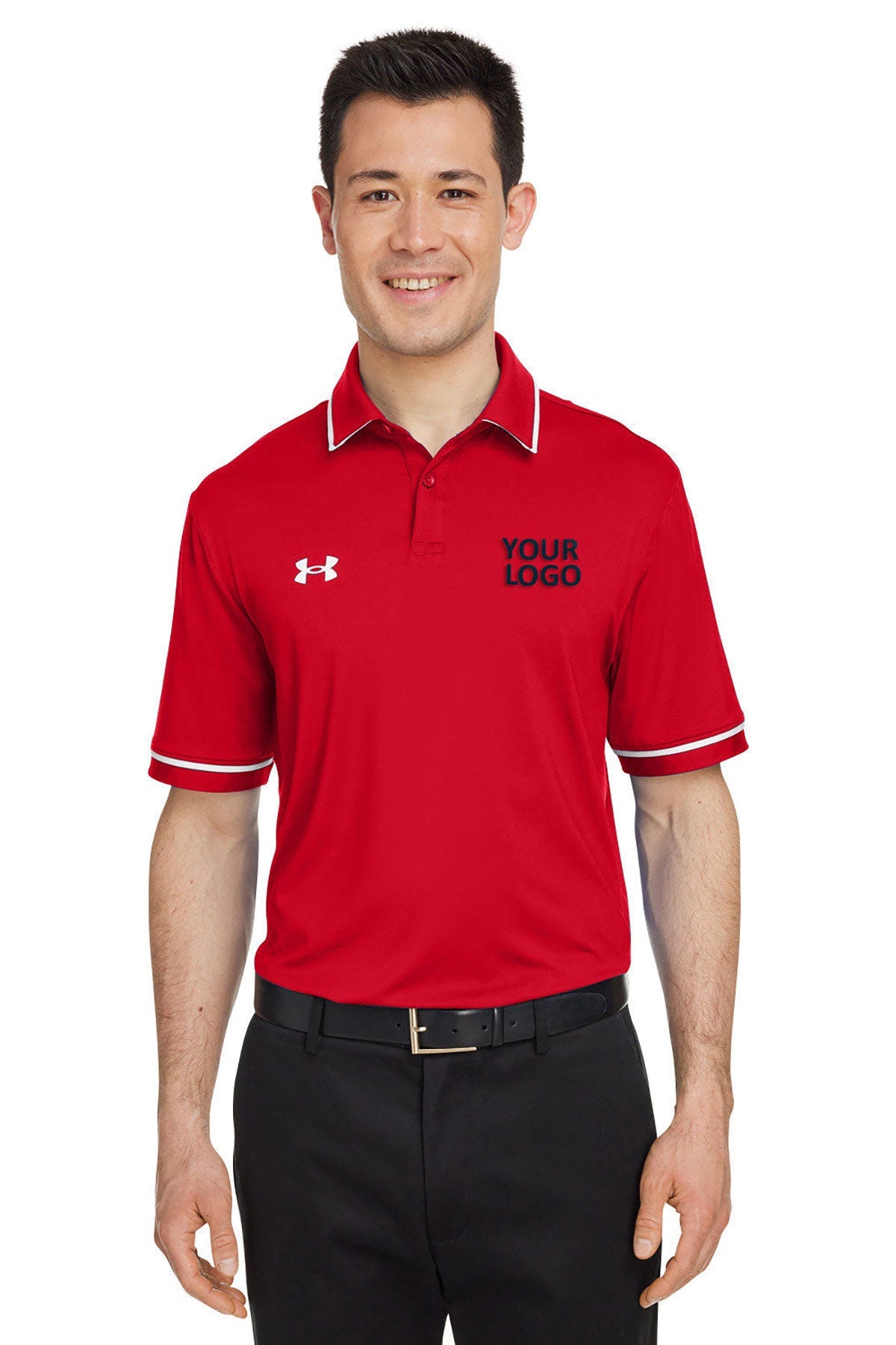 Under Armour Men's Tipped Teams Performance Customized Polos, Red