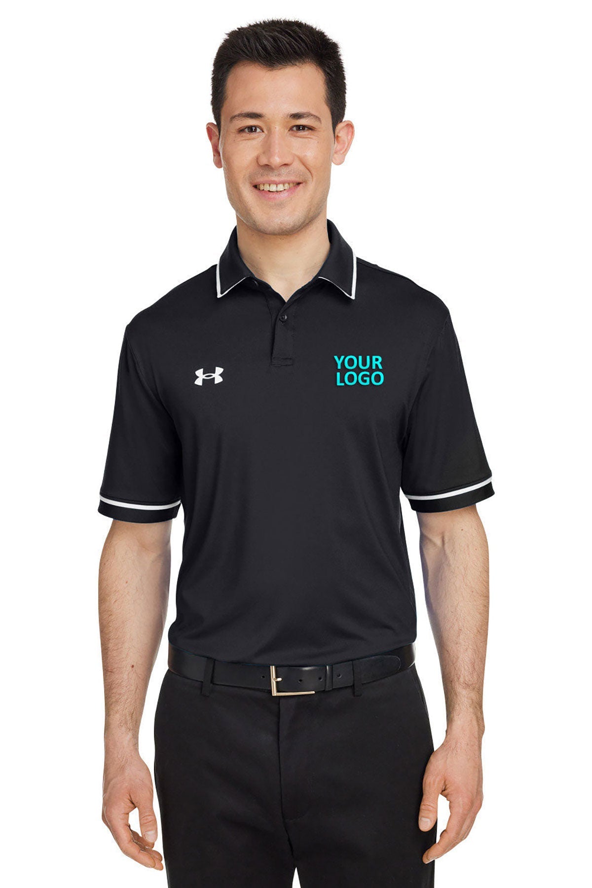 Under Armour Men's Tipped Teams Performance Custom Polos, Black