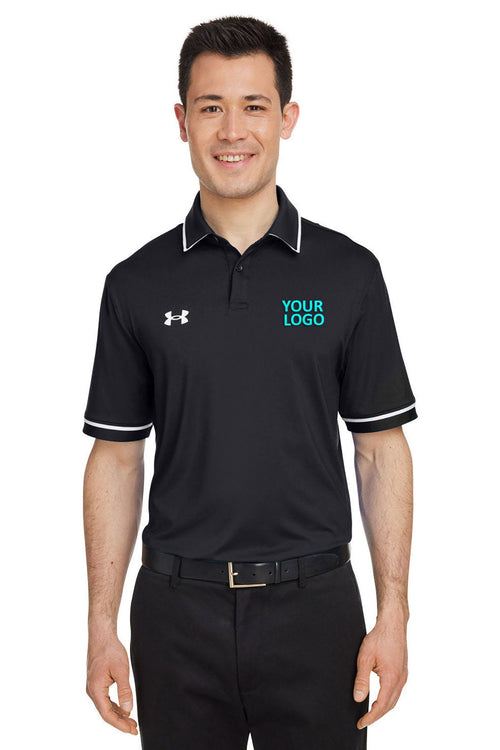 Under Armour Ladies Tipped Teams Performance Customized Polos, Black