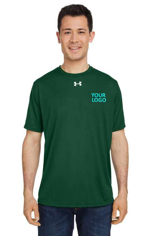 Under Armour Ladies Tech Branded T-Shirts, Forest Green