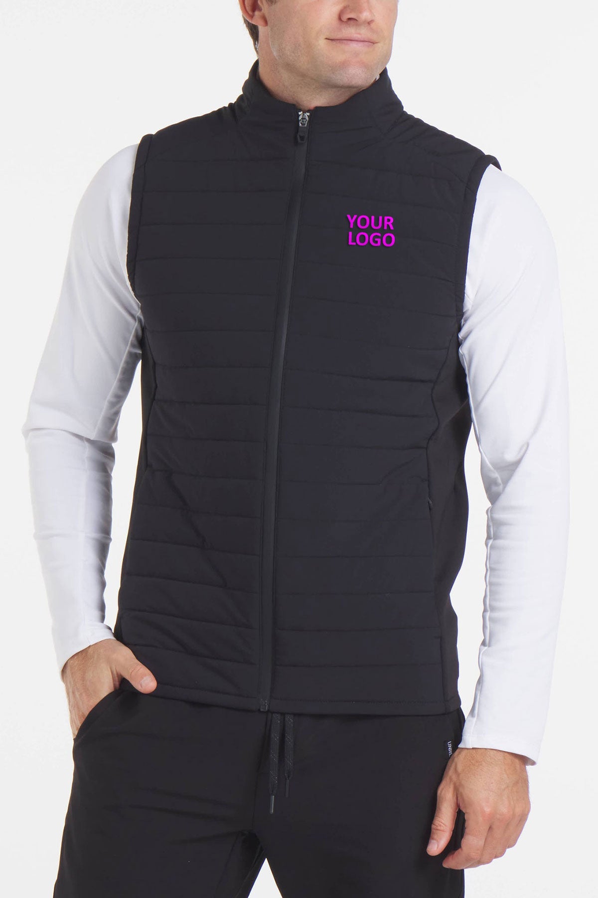 UNRL Vancouver Quilted Custom Vests, Black