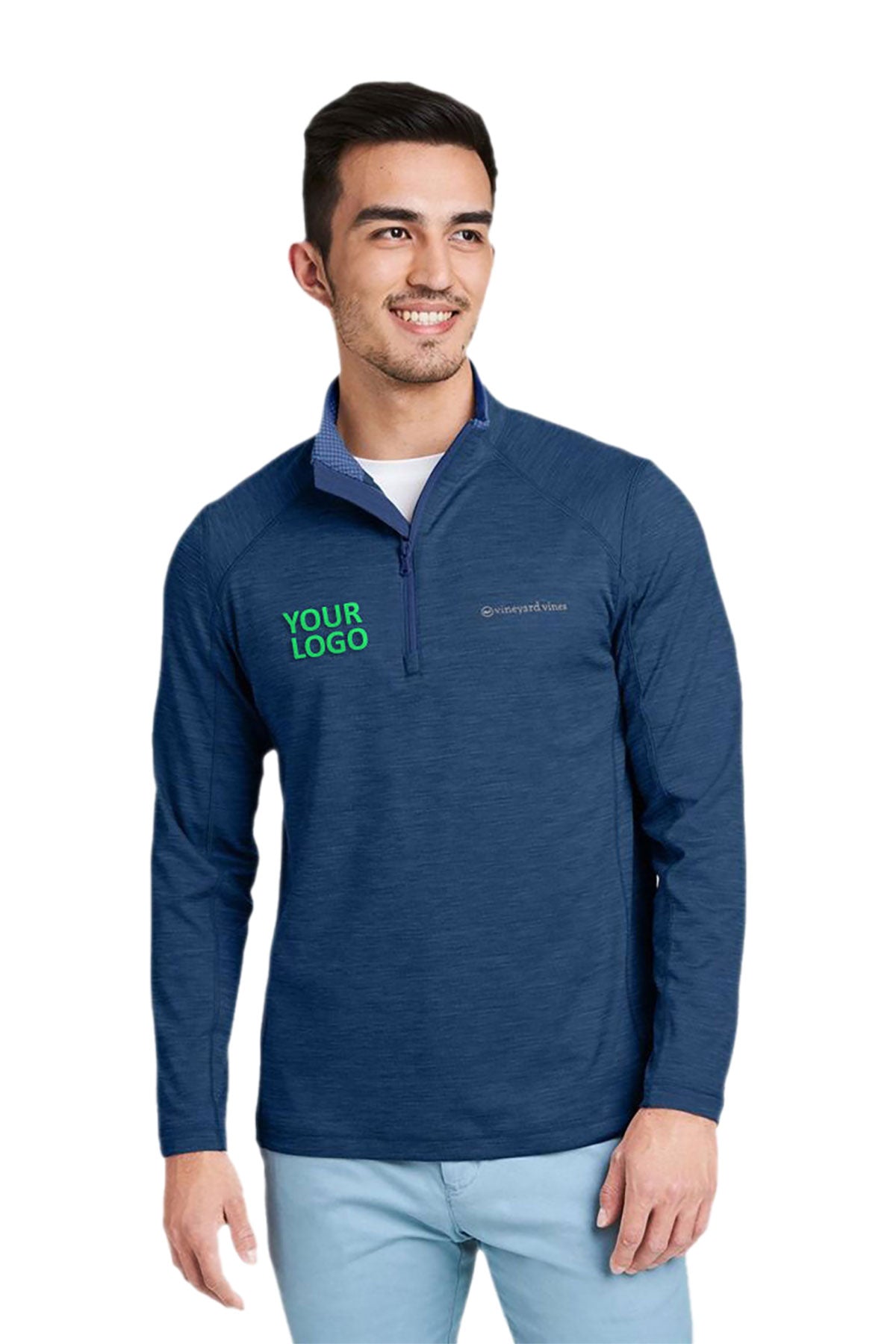 Vineyard Vines Custom Mens Sankaty Quarter-Zips, Vineyard Navy