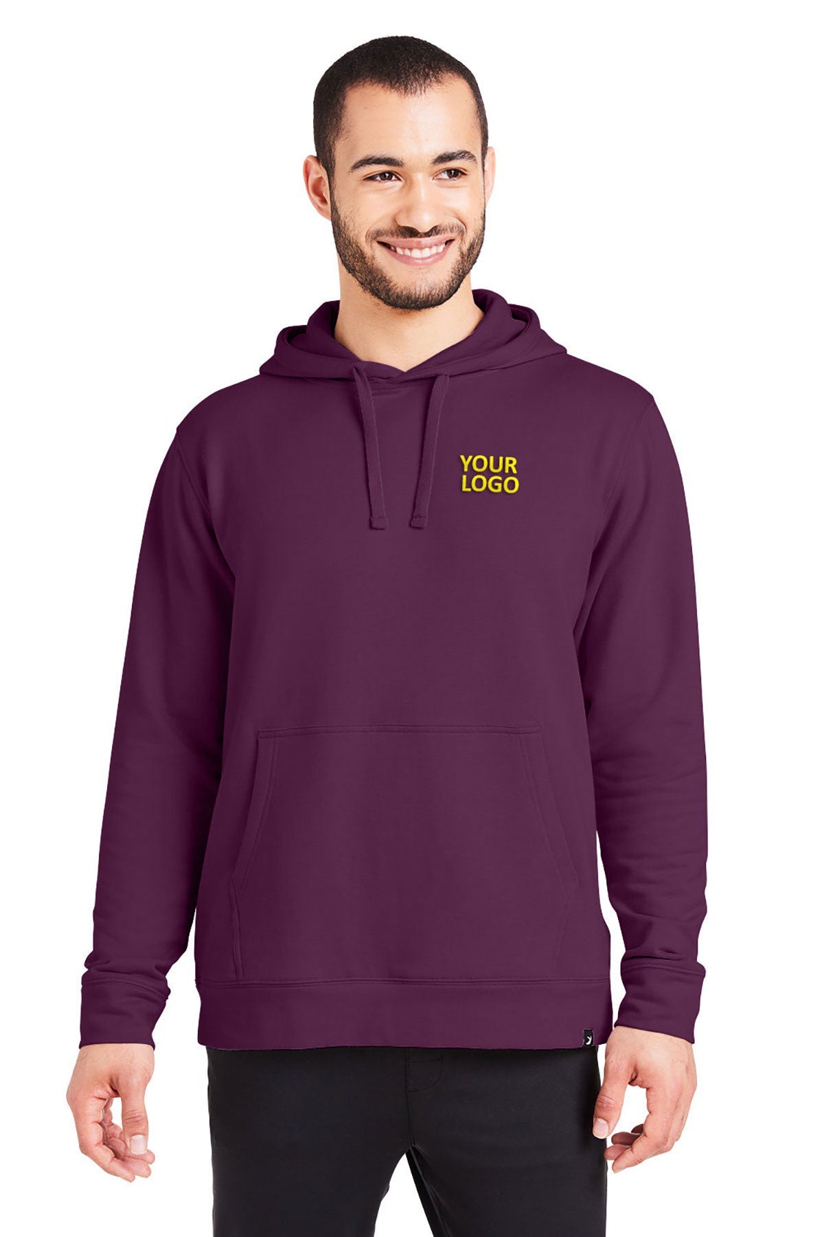 Glyder Mens Atlas Hooded Custom Sweatshirts, Mulberry