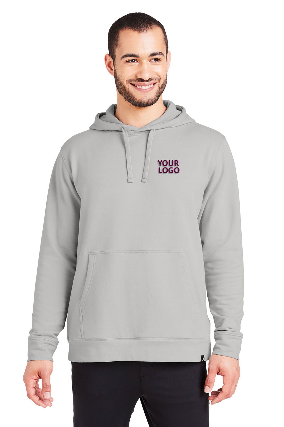 Glyder Mens Atlas Hooded Custom Sweatshirts, Ash Grey
