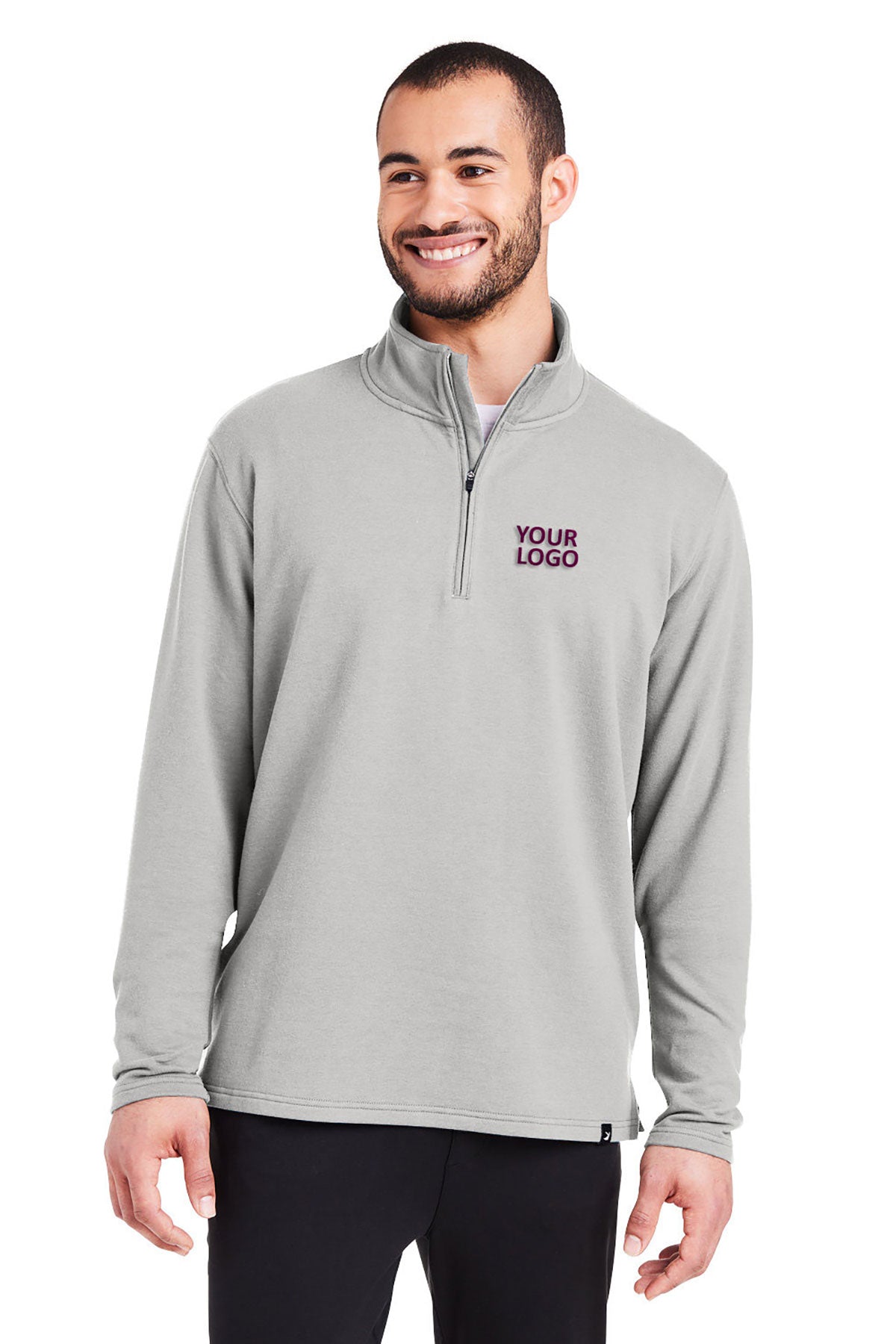 Glyder Ash Grey MDP1733 custom embroidered sweatshirts