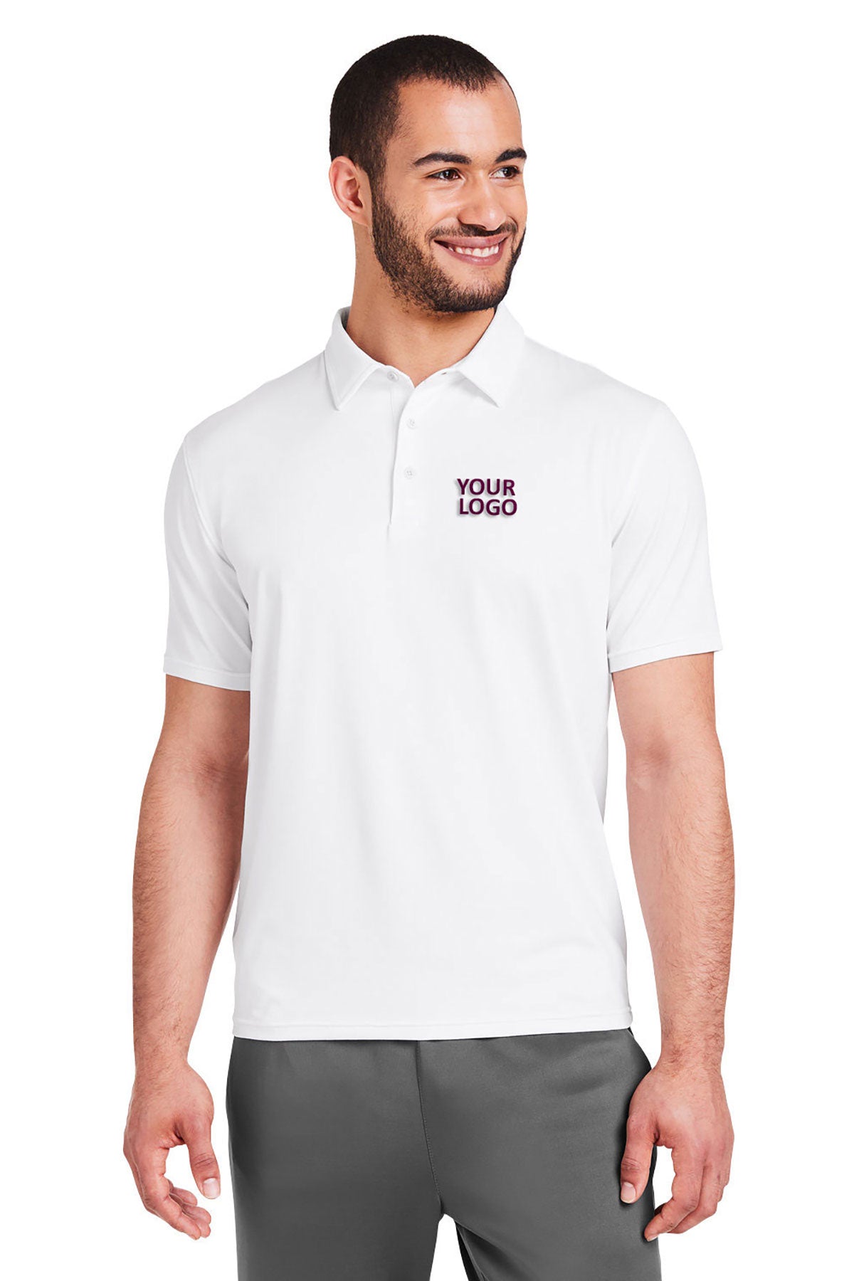 Glyder White MDP1799 custom dri fit polo shirts