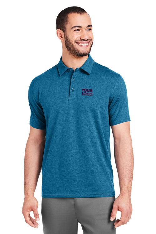 Glyder Ladies Marbled Fairway Custom Polos, Moroccan Blue