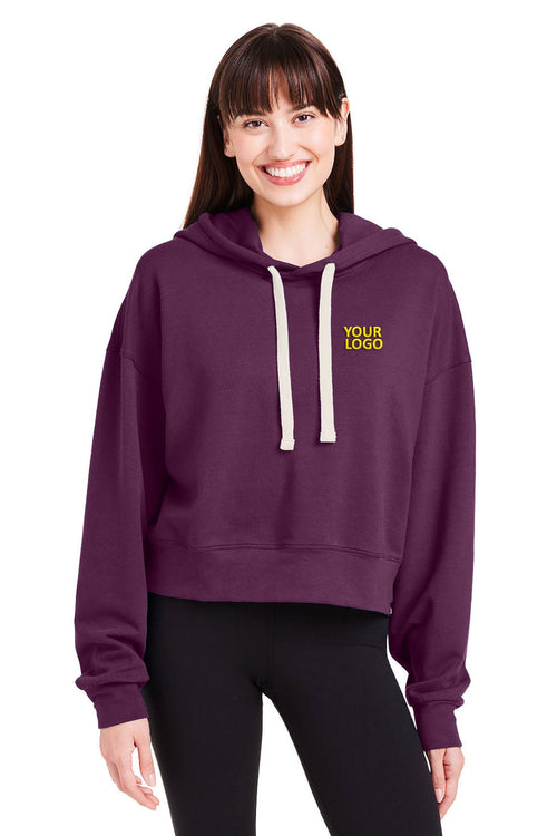 Glyder Ladies Vintage Oversized Crew Custom Pullovers, Mulberry