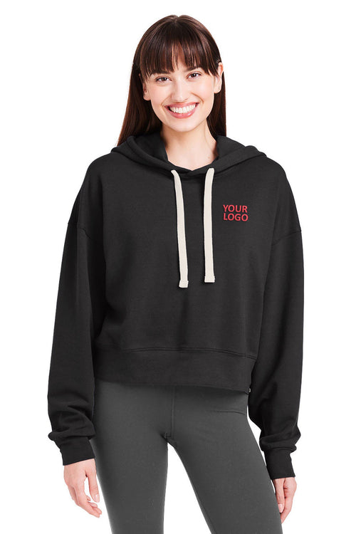 Glyder Ladies Vintage Oversized Crew Custom Pullovers, Black