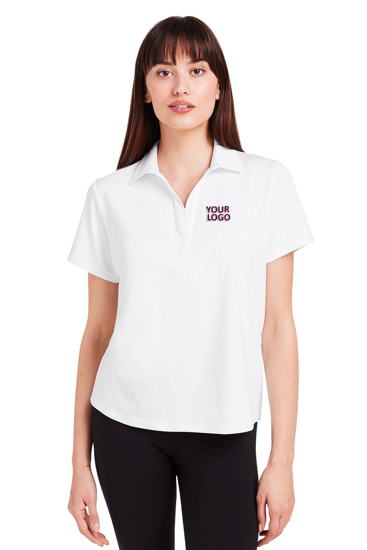 Glyder Ladies Marbled Fairway Custom Polos, White