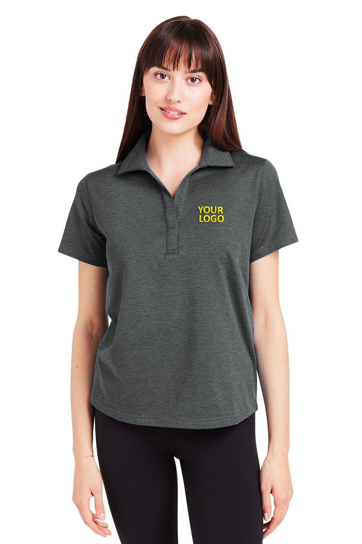 Glyder Ladies Marbled Fairway Custom Polos, Carbon