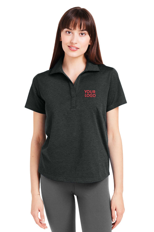 Glyder Mens Marbled Fairway Custom Polos, Black