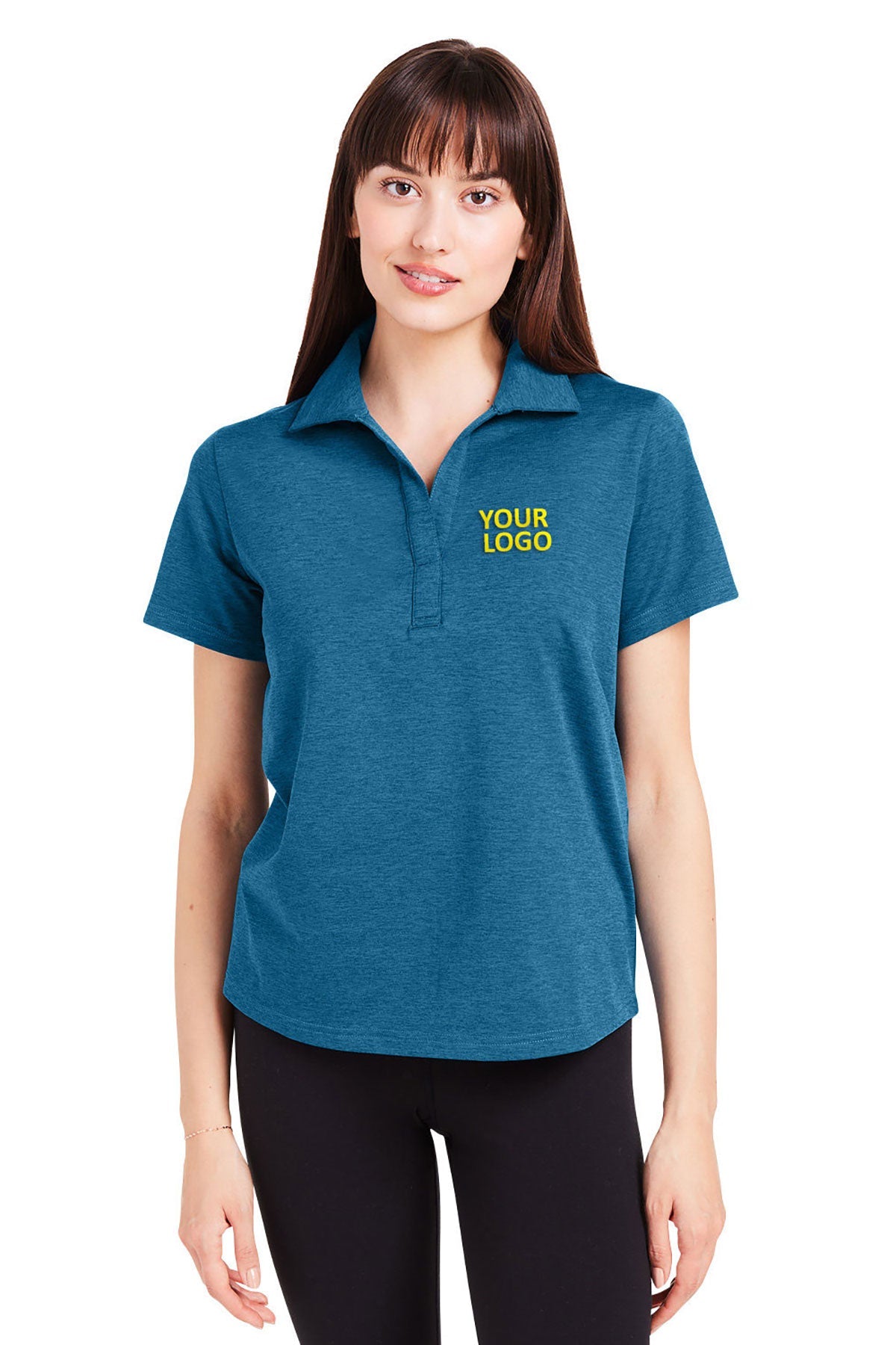 Glyder Moroccan Blue PDP7058 custom logo polo shirts embroidered
