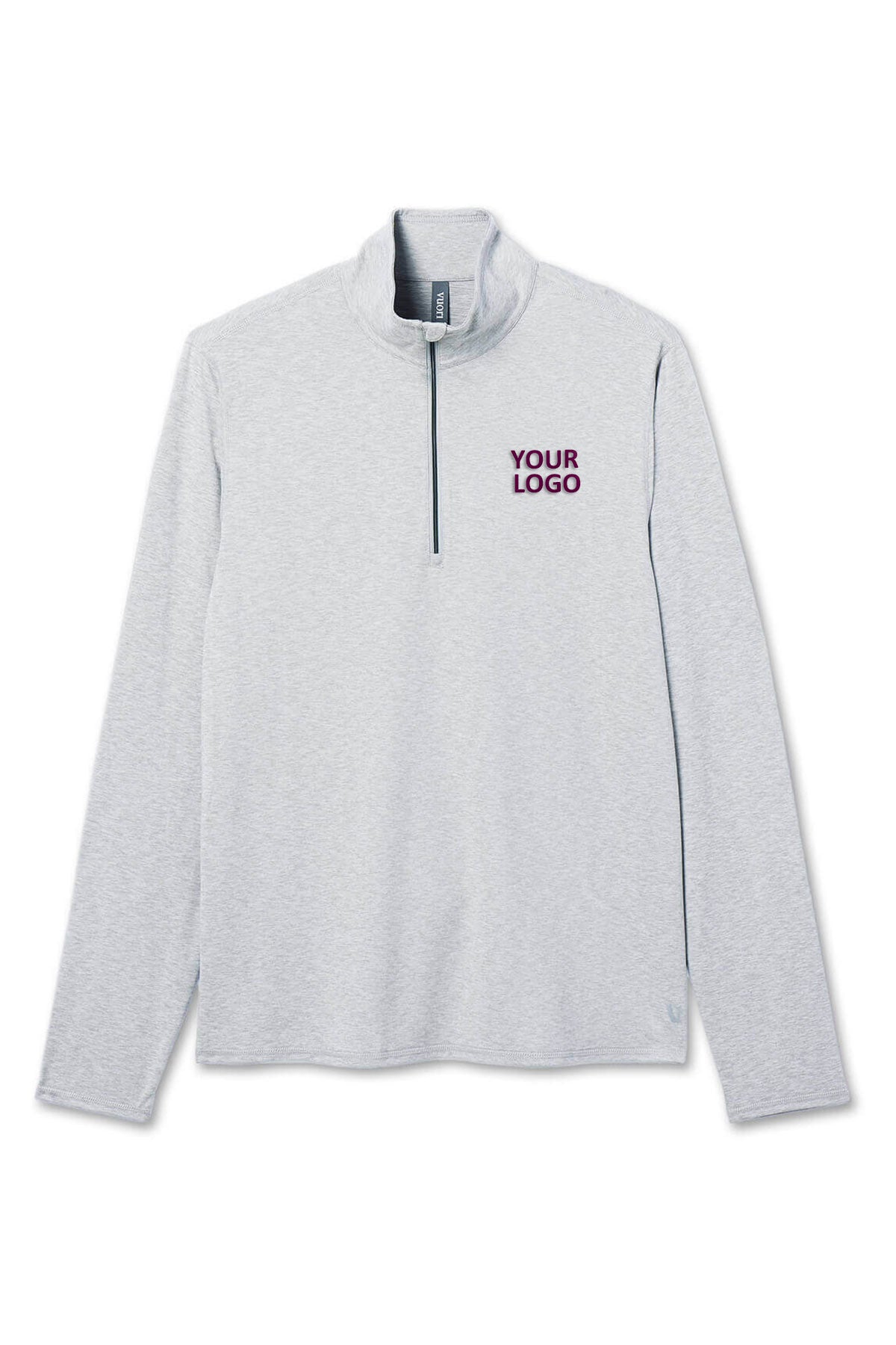 Vuori Men's 2.0 Ease Performance Custom 1/2 Zips, Light Heather Grey
