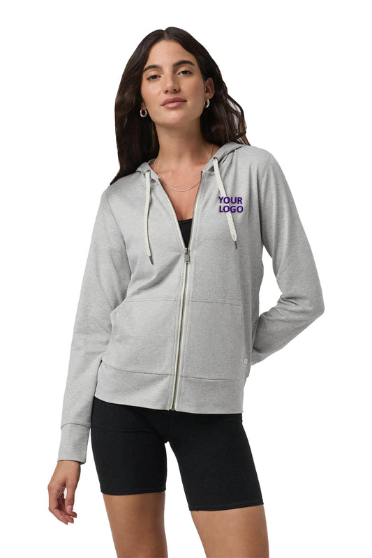 Vuori Women's 2.0 Halo Performance Custom Hoodies, Pale Heather Grey [F5]