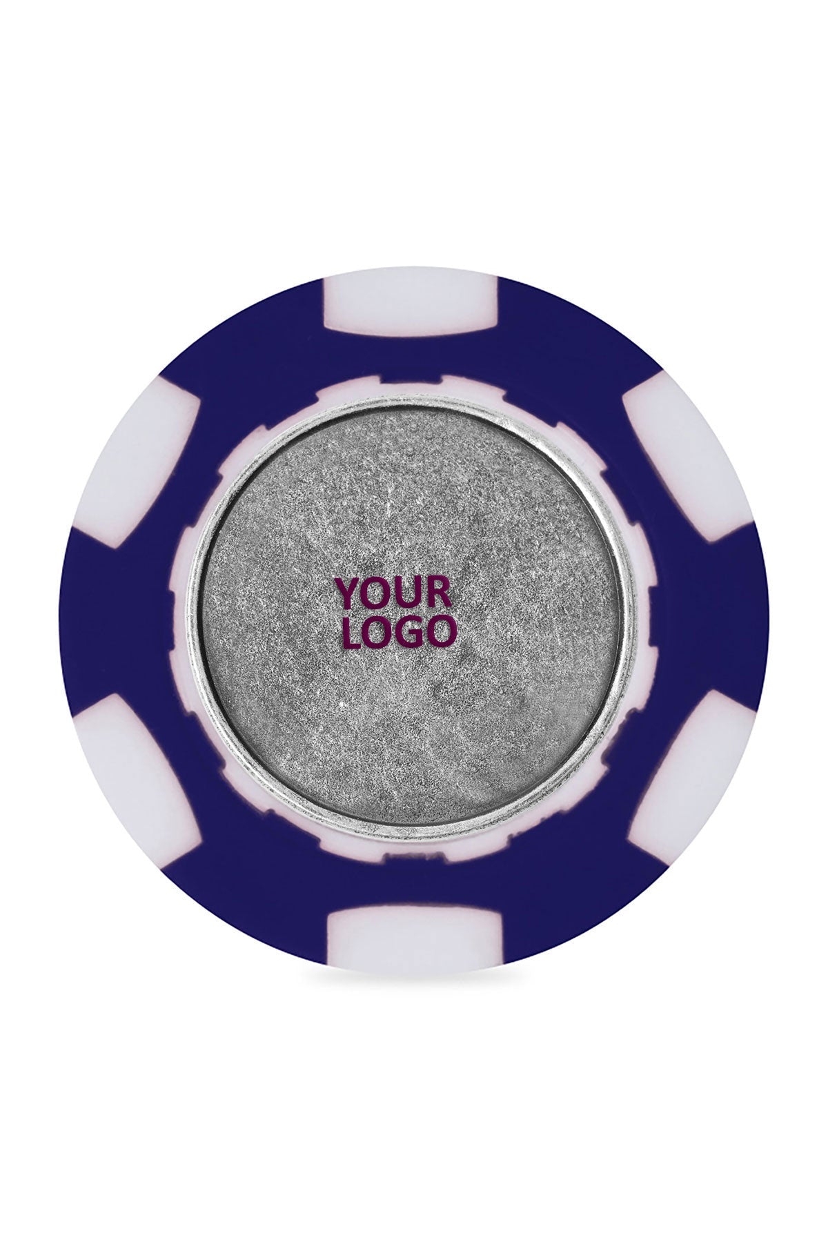 Ahead Poker Chip with Custom Ball Marker, Navy/White