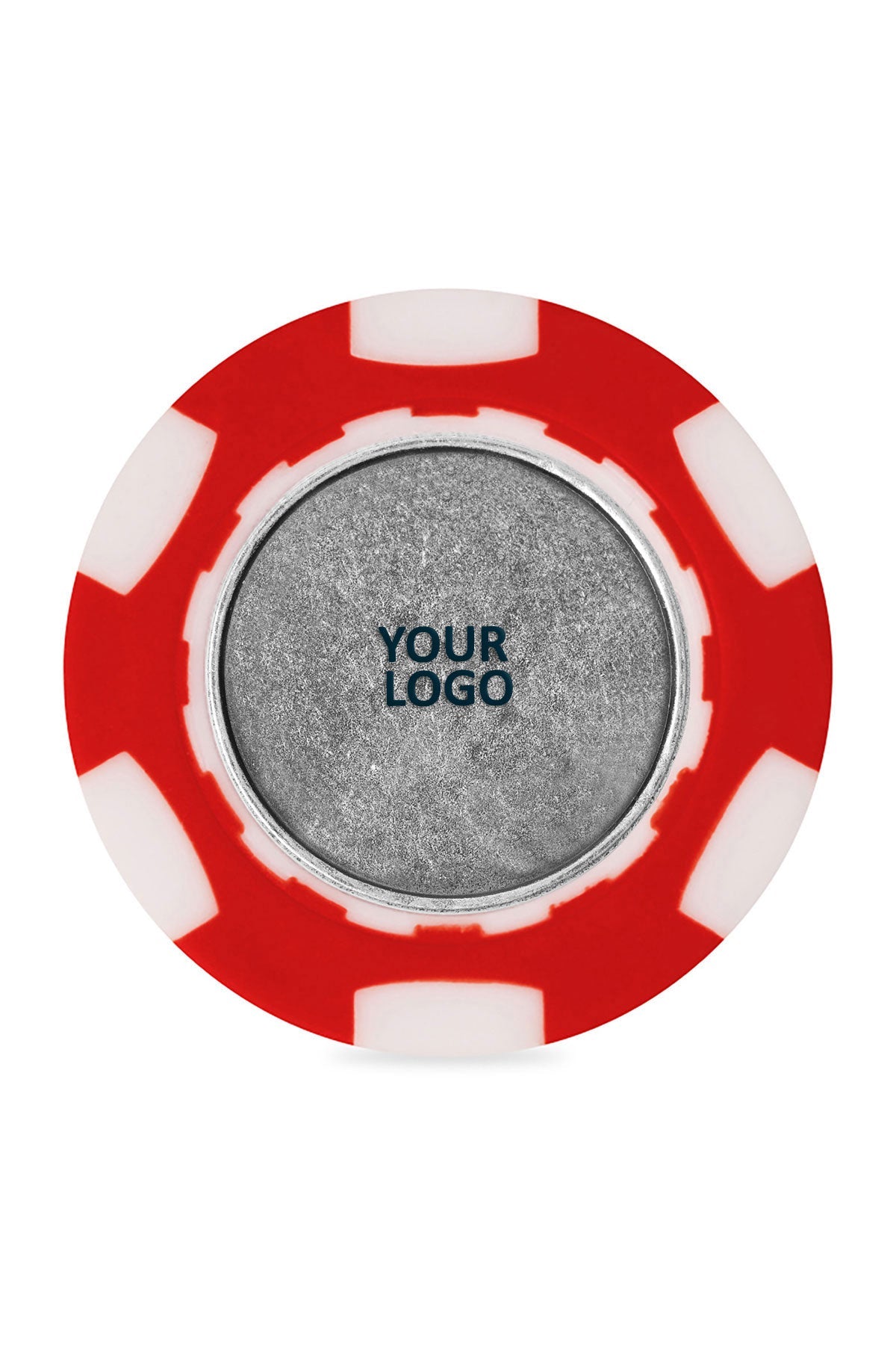 Ahead Poker Chip with Custom Ball Marker, Red/White
