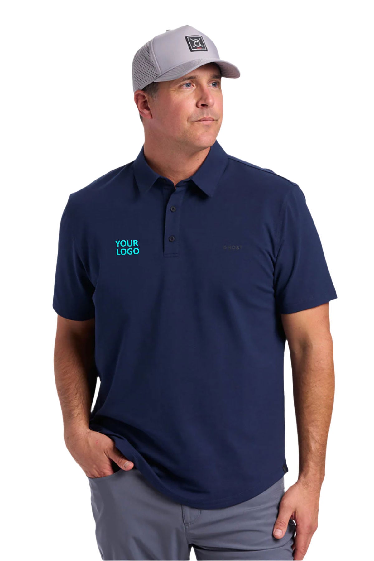 Ghost Golf Custom Polos, Navy [CEI Consulting]