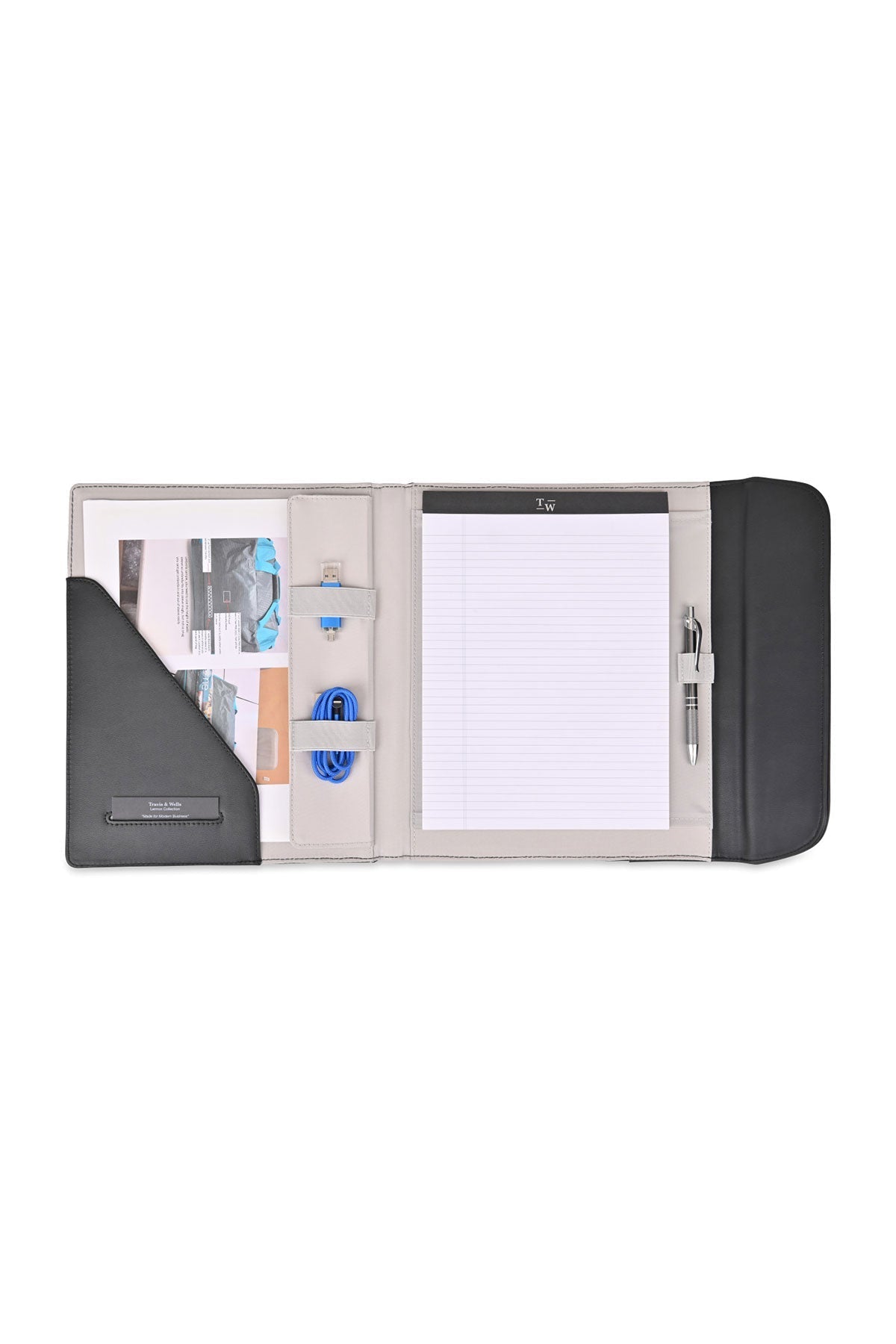 Travis & Wells Lennox Custom Padfolio, Black [Fionta]