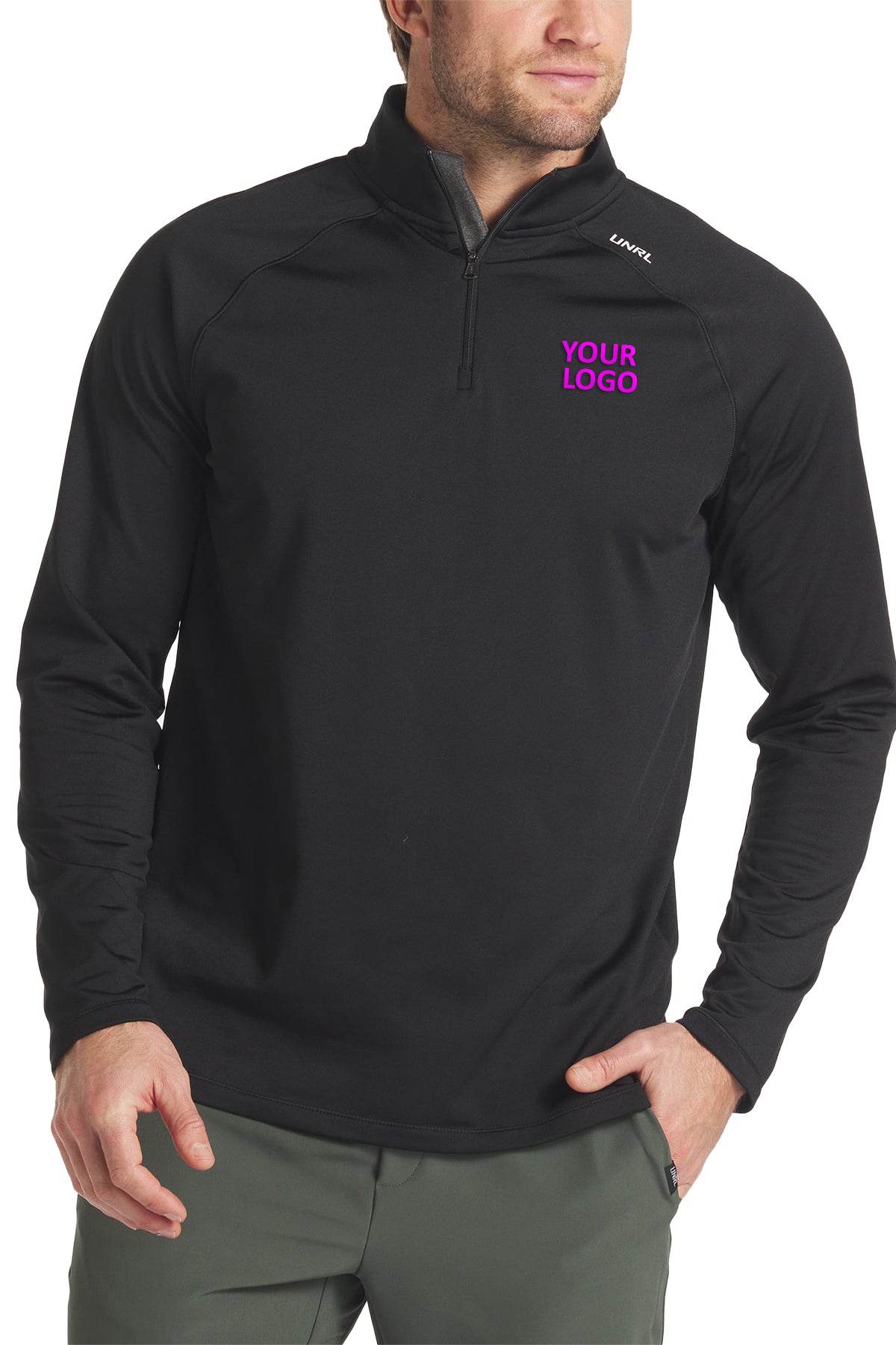UNRL Interlock Custom Quarter Zips, Black