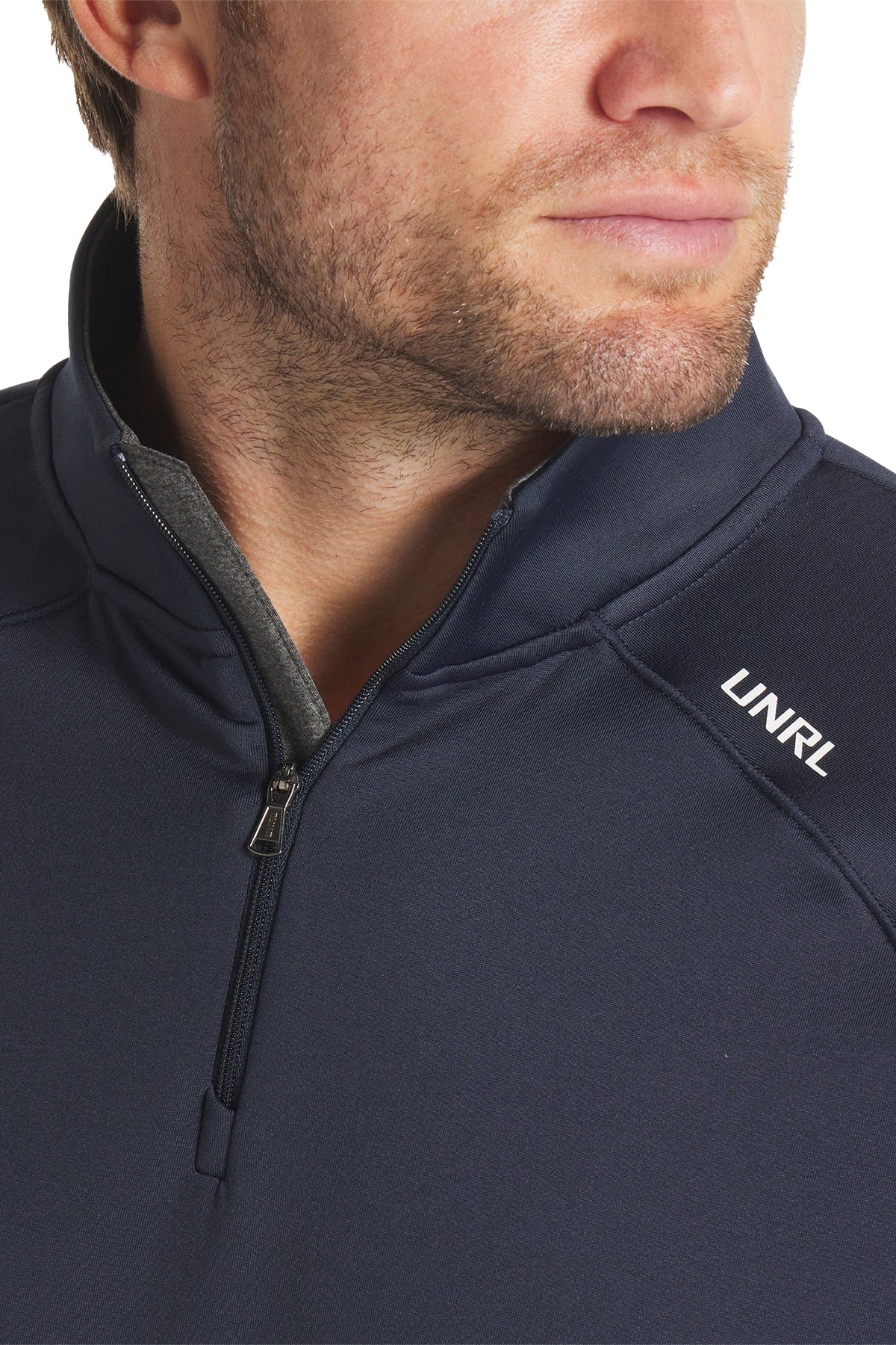 UNRL Interlock Custom Quarter Zips, Navy