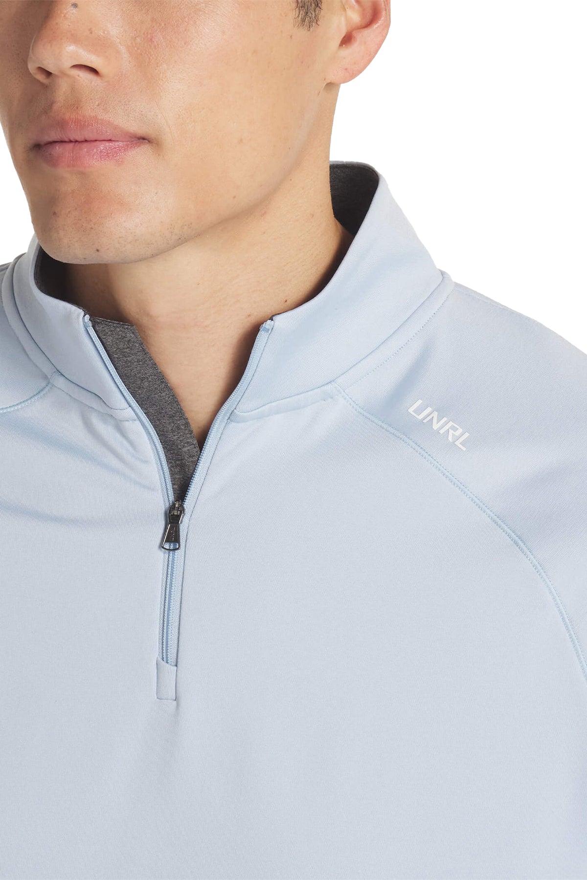 UNRL Interlock Custom Quarter Zips, Sky Blue