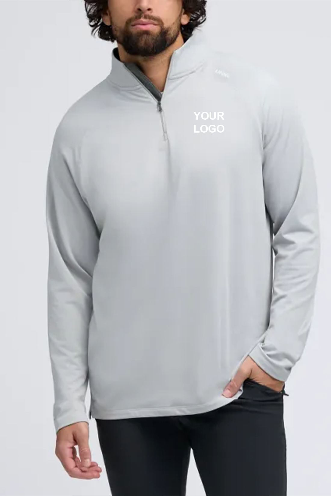 UNRL Interlock Custom Quarter Zips, Core Gray