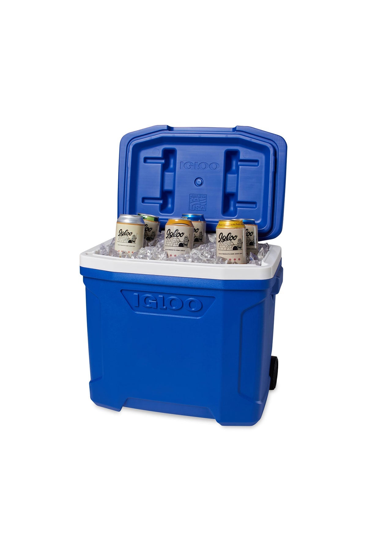 Igloo Profile 28 Qt Roller Custom Coolers, White-Majestic Blue
