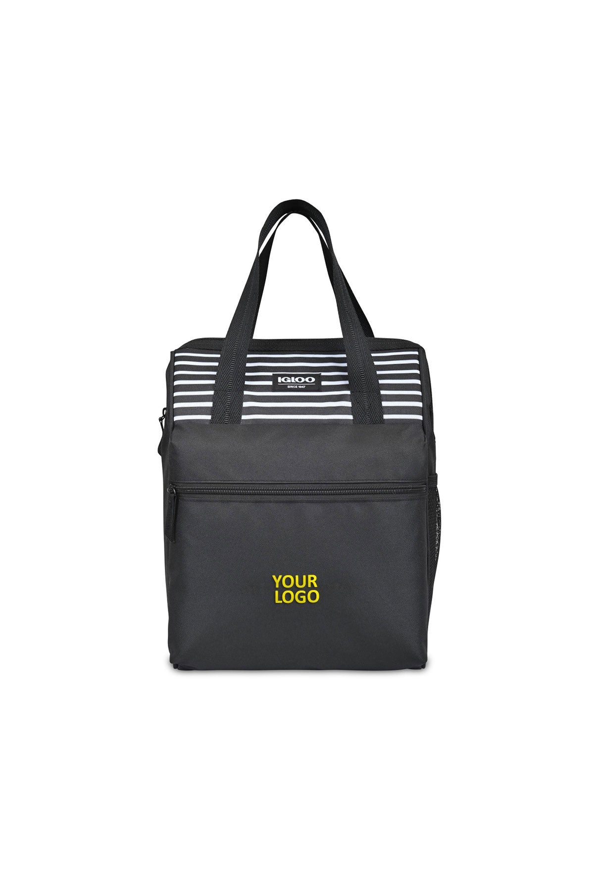 Igloo Leftover Essentials Backpack Custom Coolers, Black & White Stripes