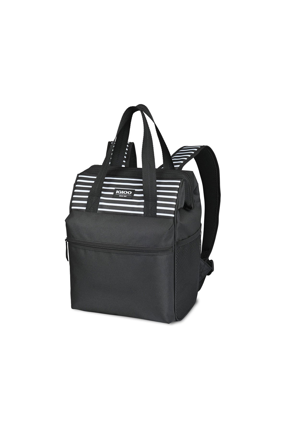 Igloo Leftover Essentials Backpack Custom Coolers, Black & White Stripes