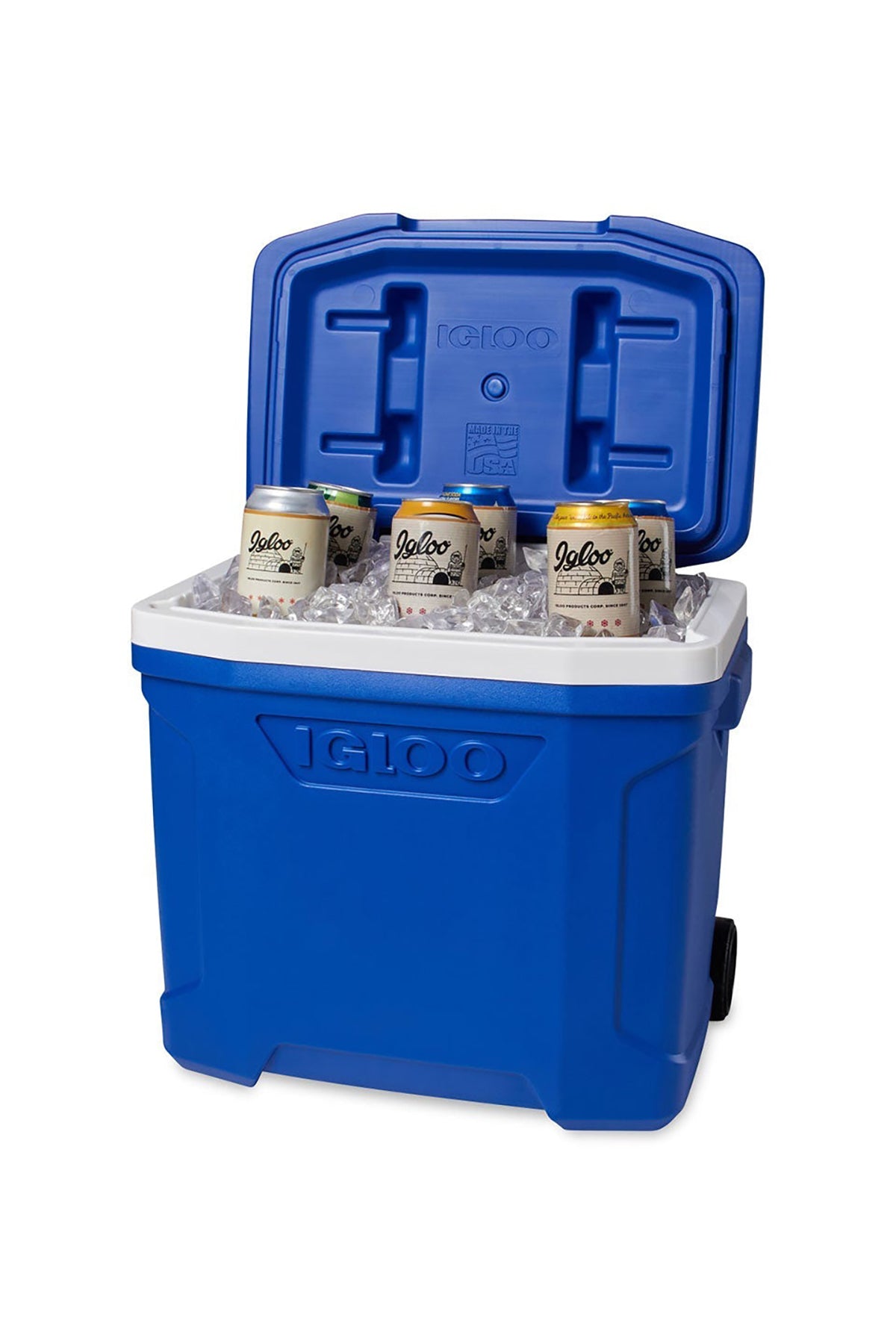 Igloo Profile 28 Qt Roller Custom Coolers, White-Majestic Blue