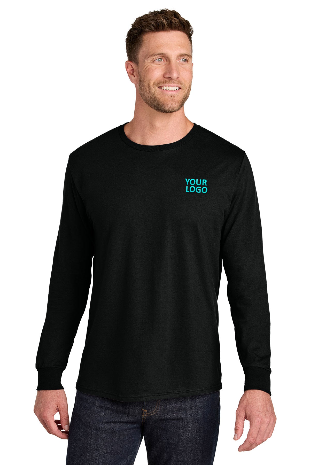 Jerzees Ultimate Unisex Ring Spun Long Sleeve Custom T-Shirts, Black