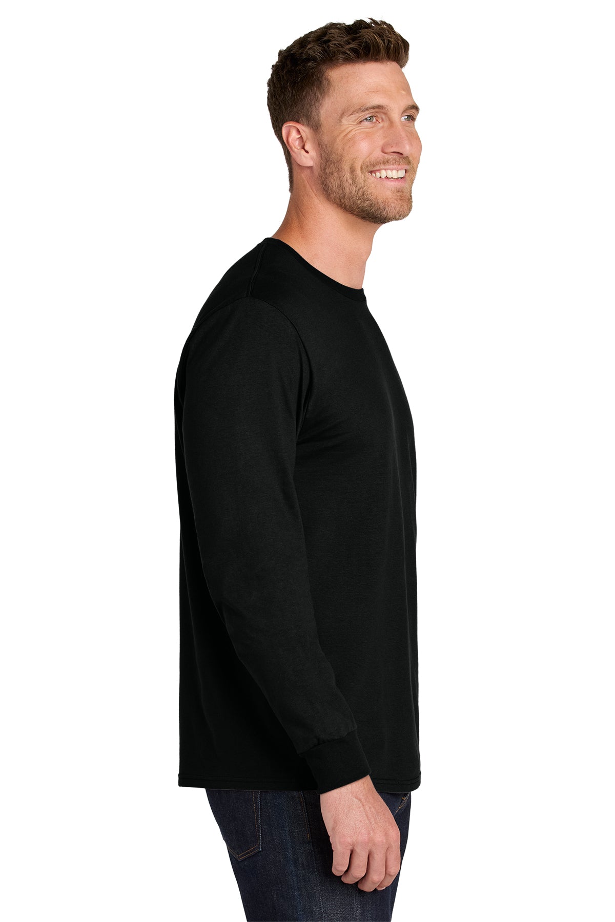 Jerzees Ultimate Unisex Ring Spun Long Sleeve Custom T-Shirts, Black
