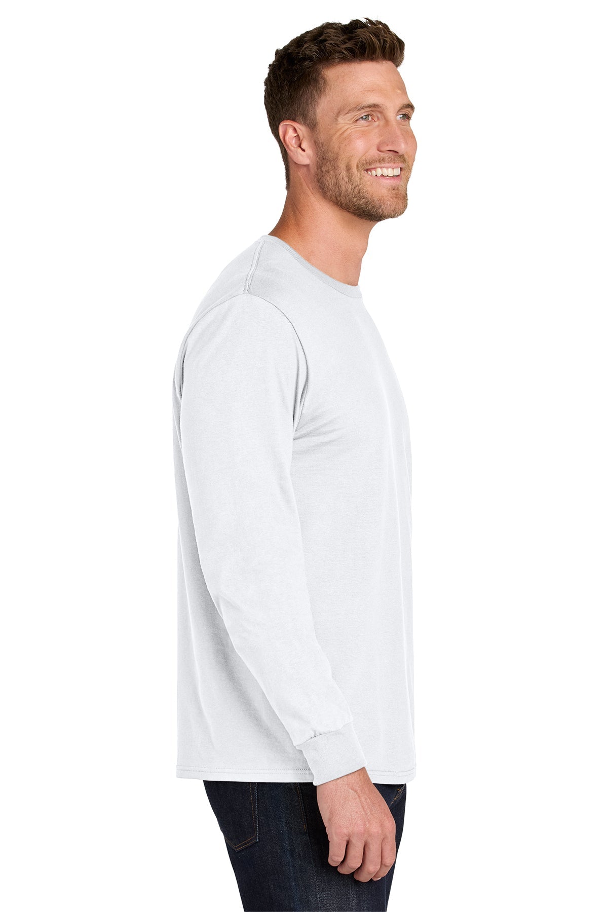 Jerzees Ultimate Unisex Ring Spun Long Sleeve Custom T-Shirts, White [WeCare tlc]