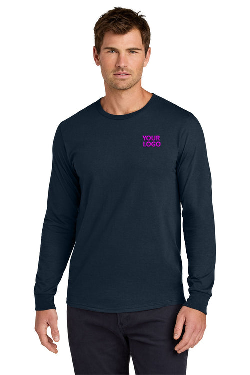 Jerzees Classics Unisex Cotton Long Sleeve Hooded Custom T-Shirts, Navy