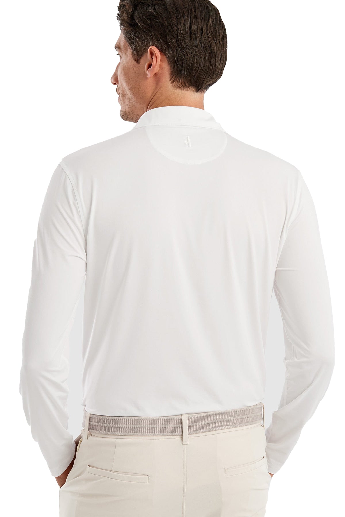 Johnnie-O Swing Long Sleeve Featherweight Custom Polos, White