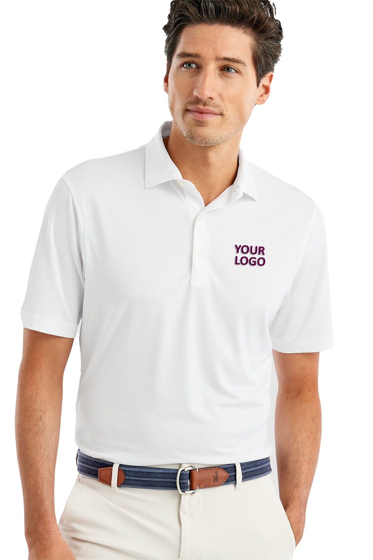 Johnnie-O Birdie Custom Polos, White