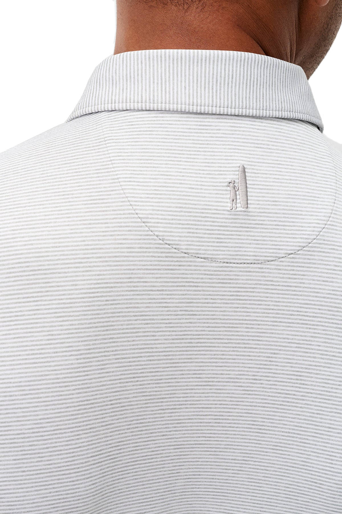 Custom Johnnie O Mens Lyndon Striped Polo, Seal