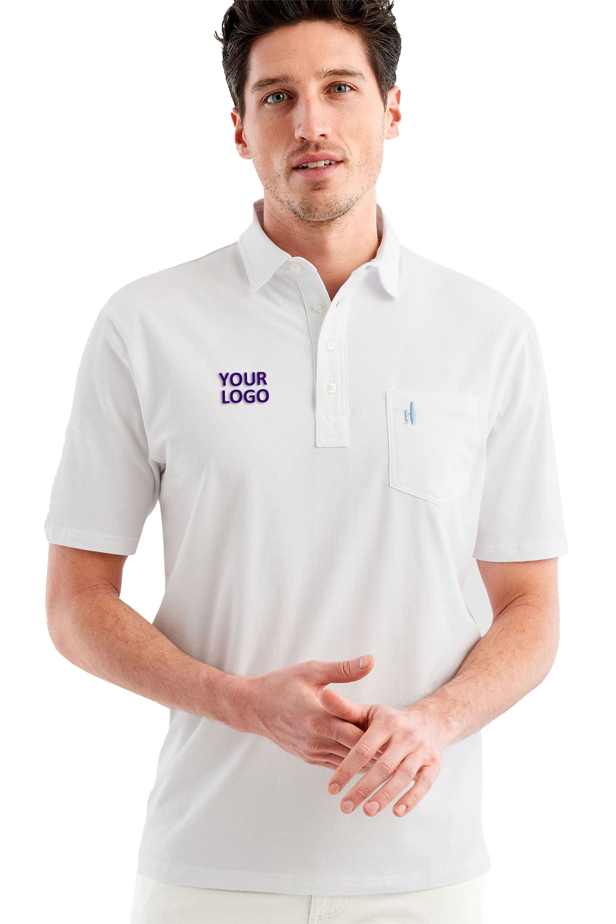 Johnnie O The Original 4 Button Custom Polos,  White