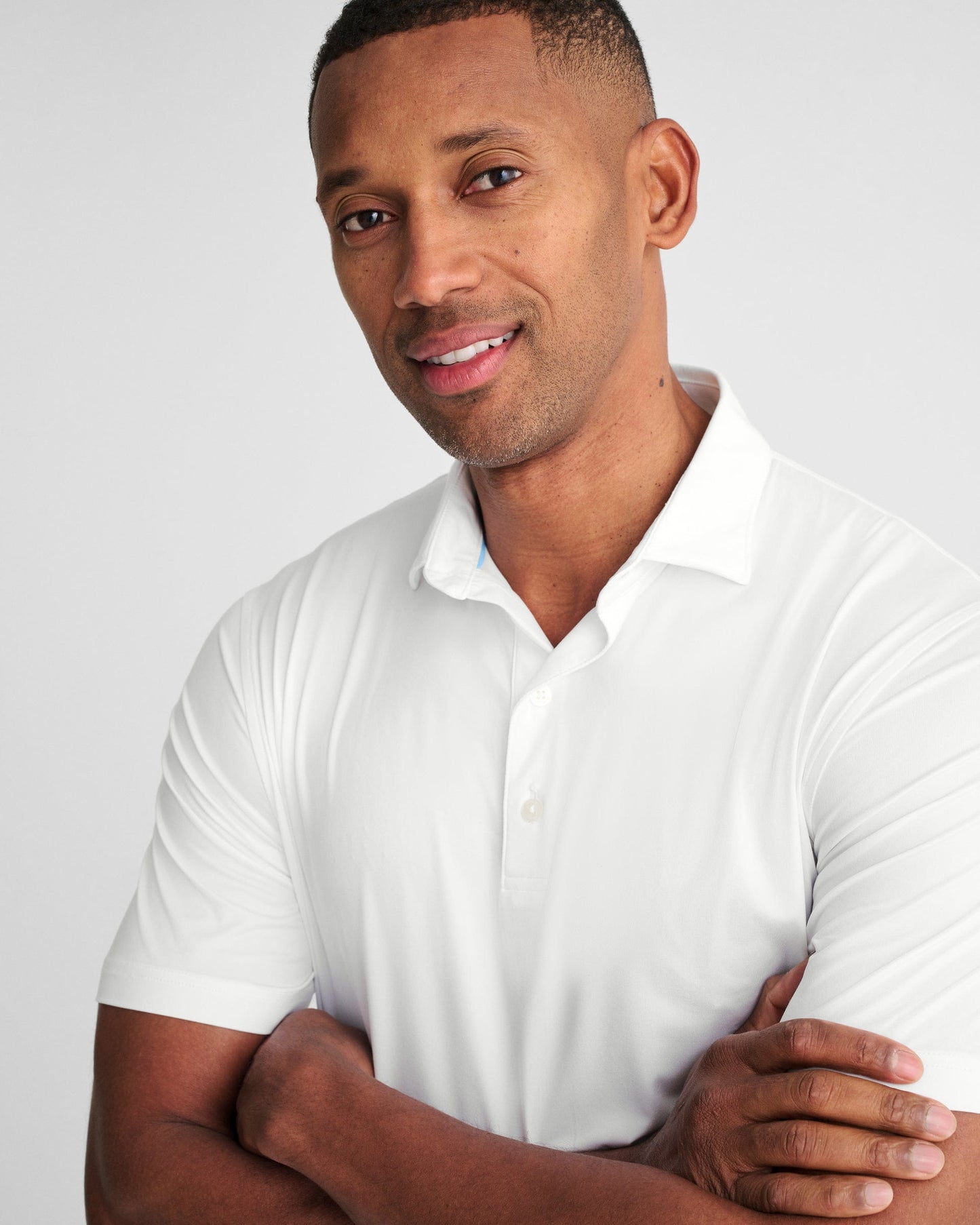 Johnnie-O Men's Huron Heathered Custom Polos, White [Cunningham & Associates, LLC]