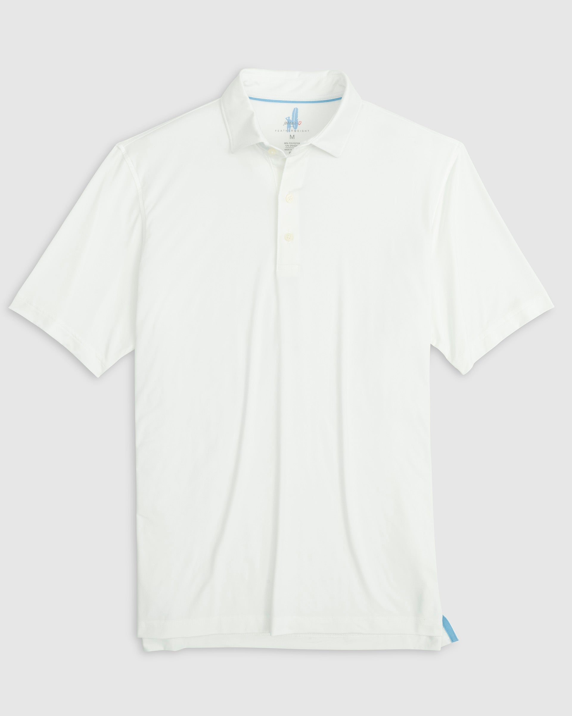 Johnnie-O Men's Huron Heathered Custom Polos, White [Cunningham & Associates, LLC]