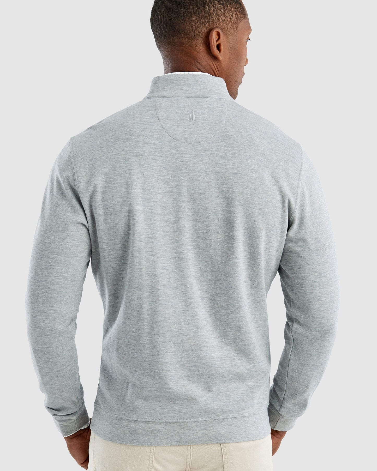 Custom Johnnie O Mens Sully 1/4 Zip Pullover JMKO1460 Light Gray [IKG]