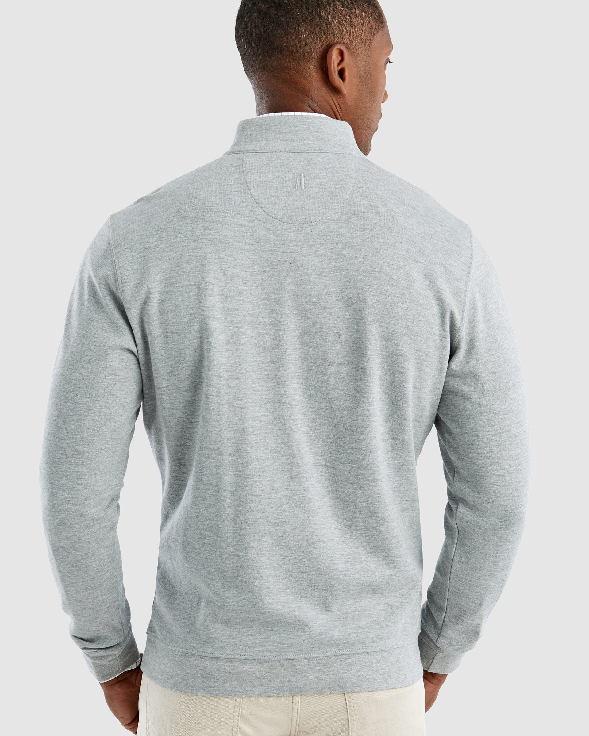 Custom Johnnie O Mens Sully 1/4 Zip Pullover JMKO1460 Light Gray [IKG]