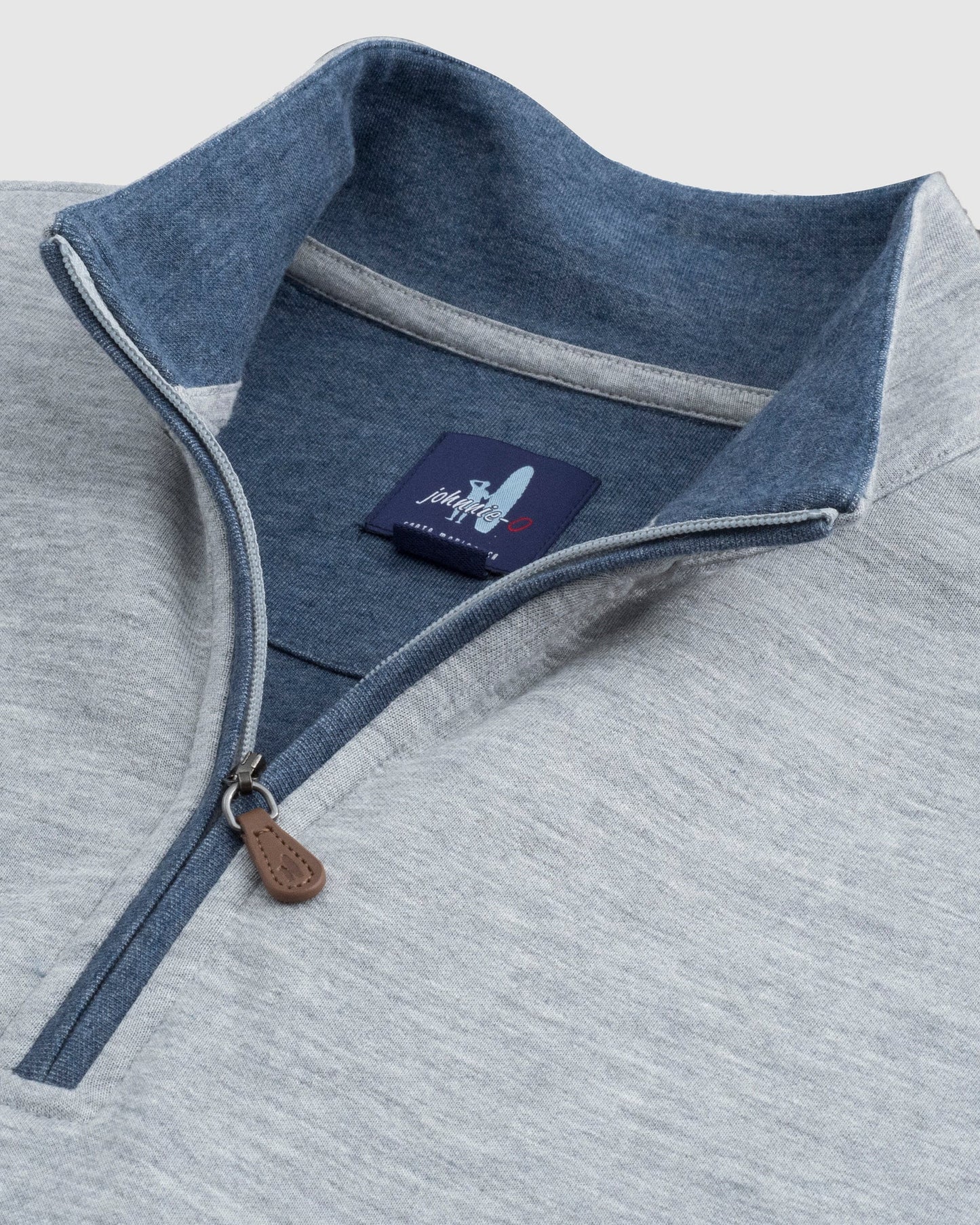 Custom Johnnie O Mens Sully 1/4 Zip Pullover JMKO1460 Light Gray [IKG]
