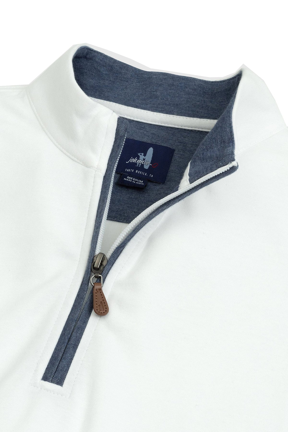 Custom Johnnie O Mens Sully 1/4 Zip Pullover JMKO1460 White