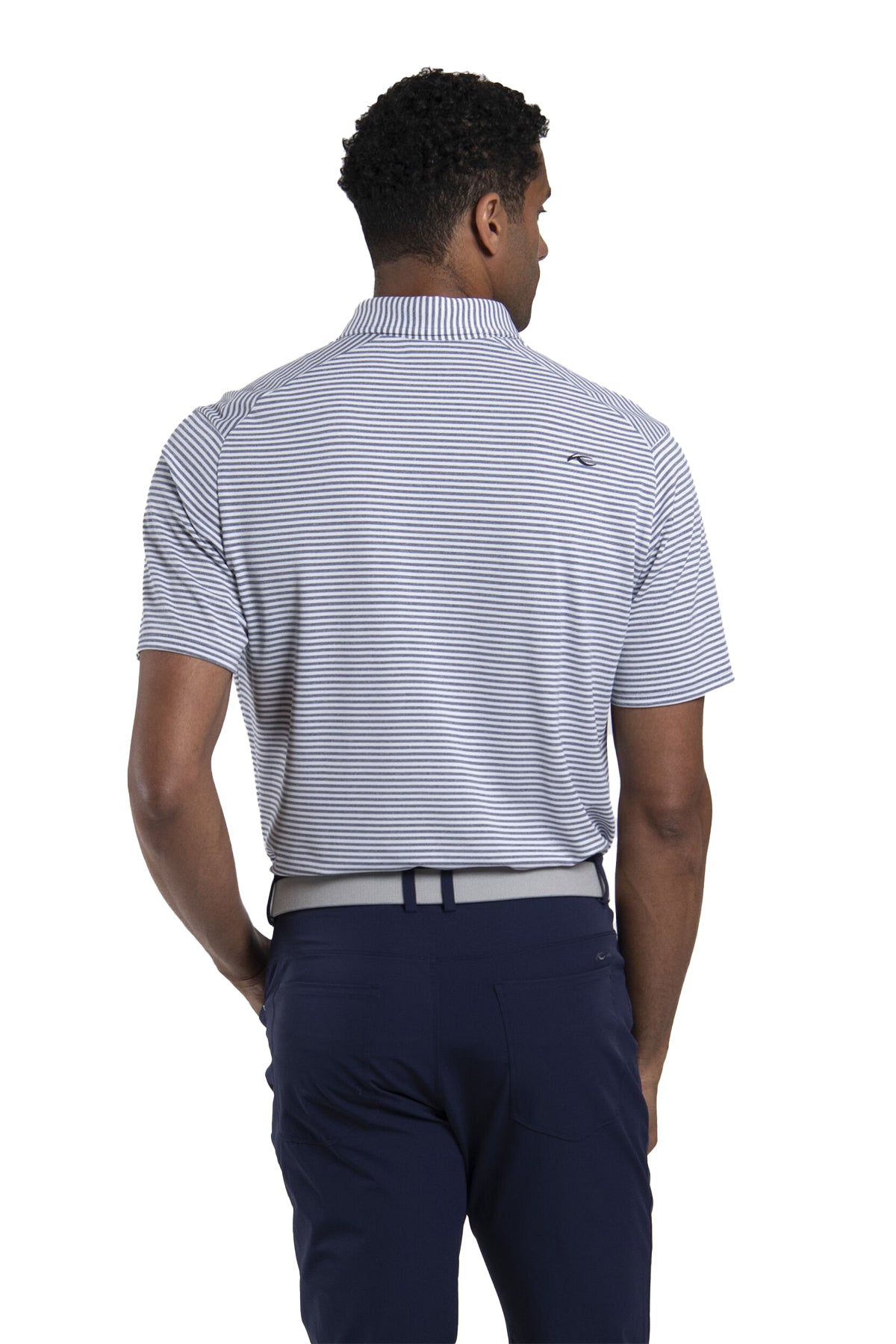 Kjus Lee Stripe Custom Polos, Atlanta Blue/White