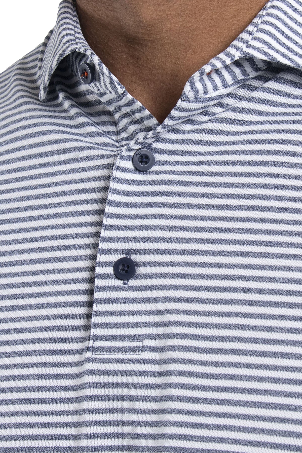 Kjus Lee Stripe Custom Polos, Atlanta Blue/White