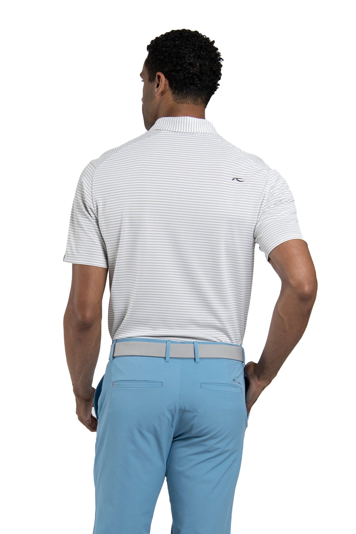 Kjus Lee Stripe Custom Polos, Alloy/White