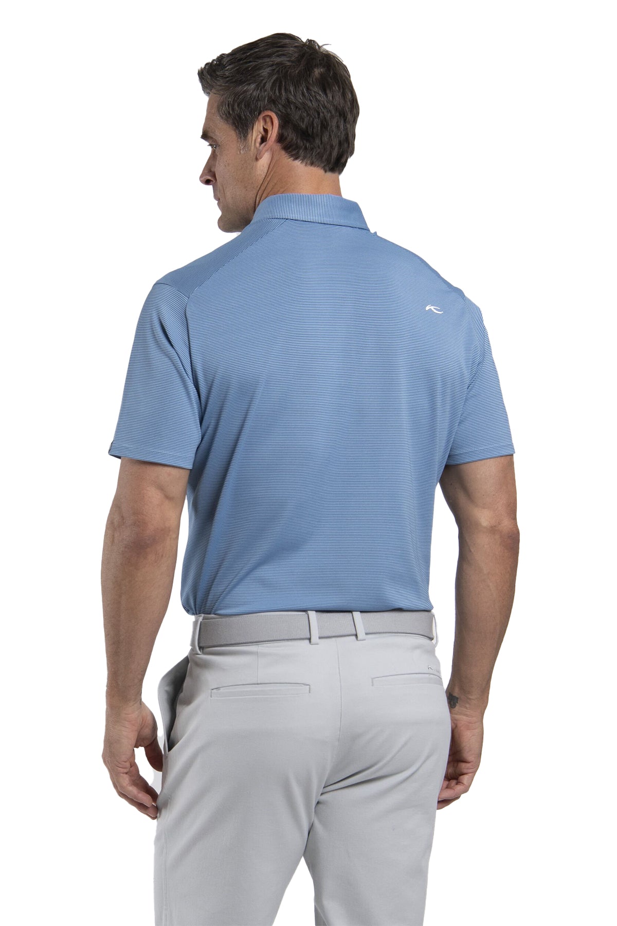 Kjus Lee Stripe Custom Polos, Maritime/Vapor Blue