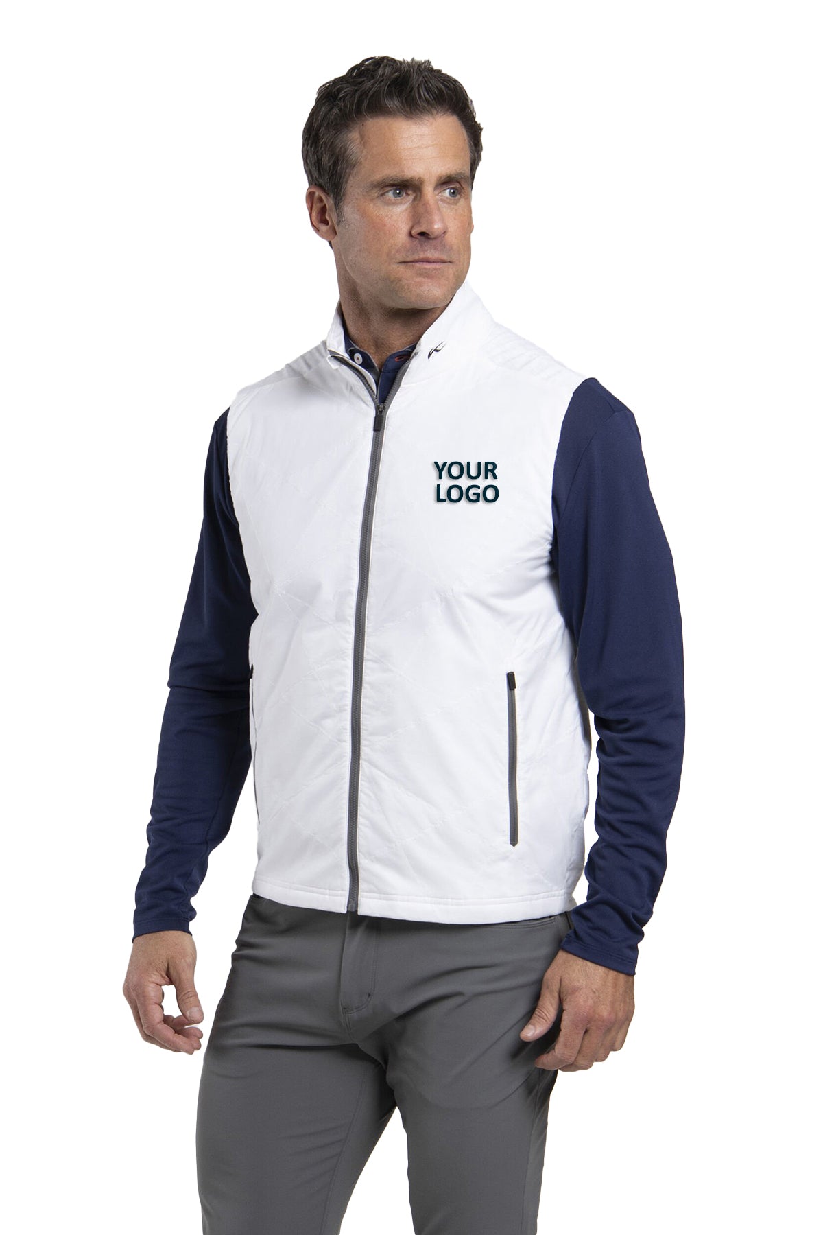 Kjus Retention Custom Vests, White Melange/White